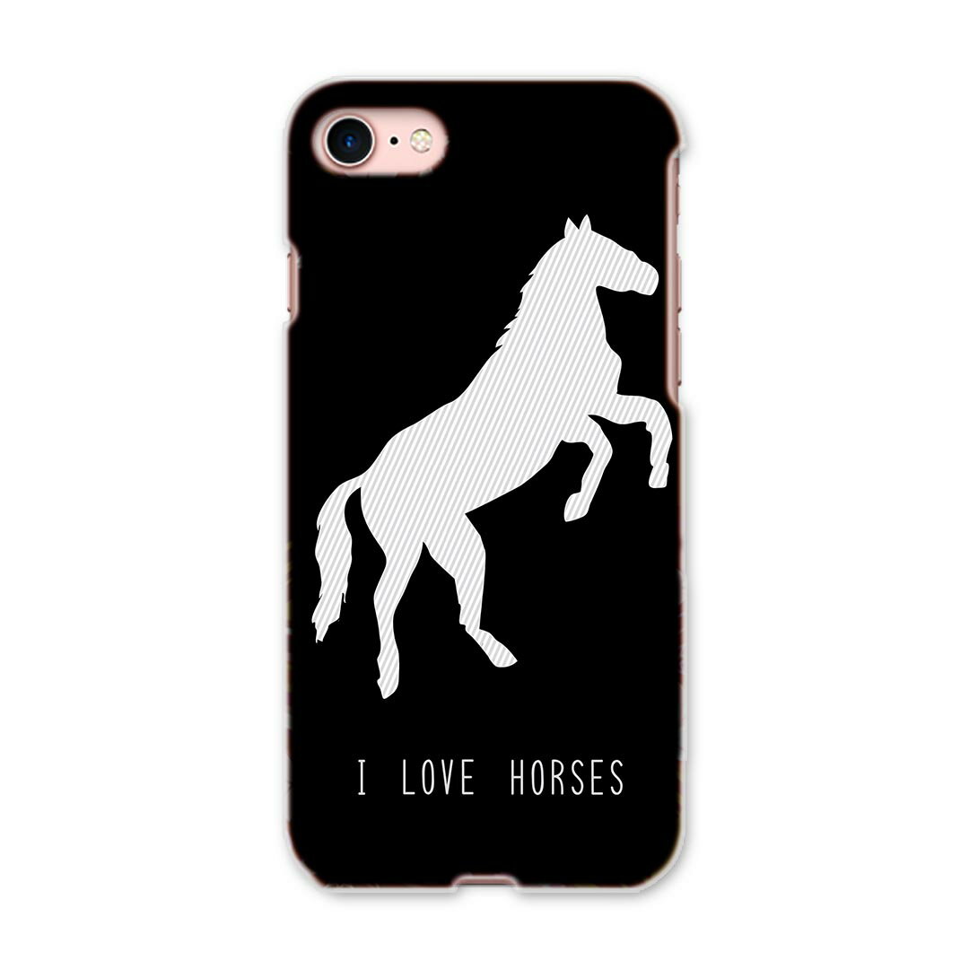 iphone8 iphone 8 アイフォーン softbank ソフトバンク スマホ カバー スマホケース スマホカバー PC ハードケース 010960 馬　動物　LOVE