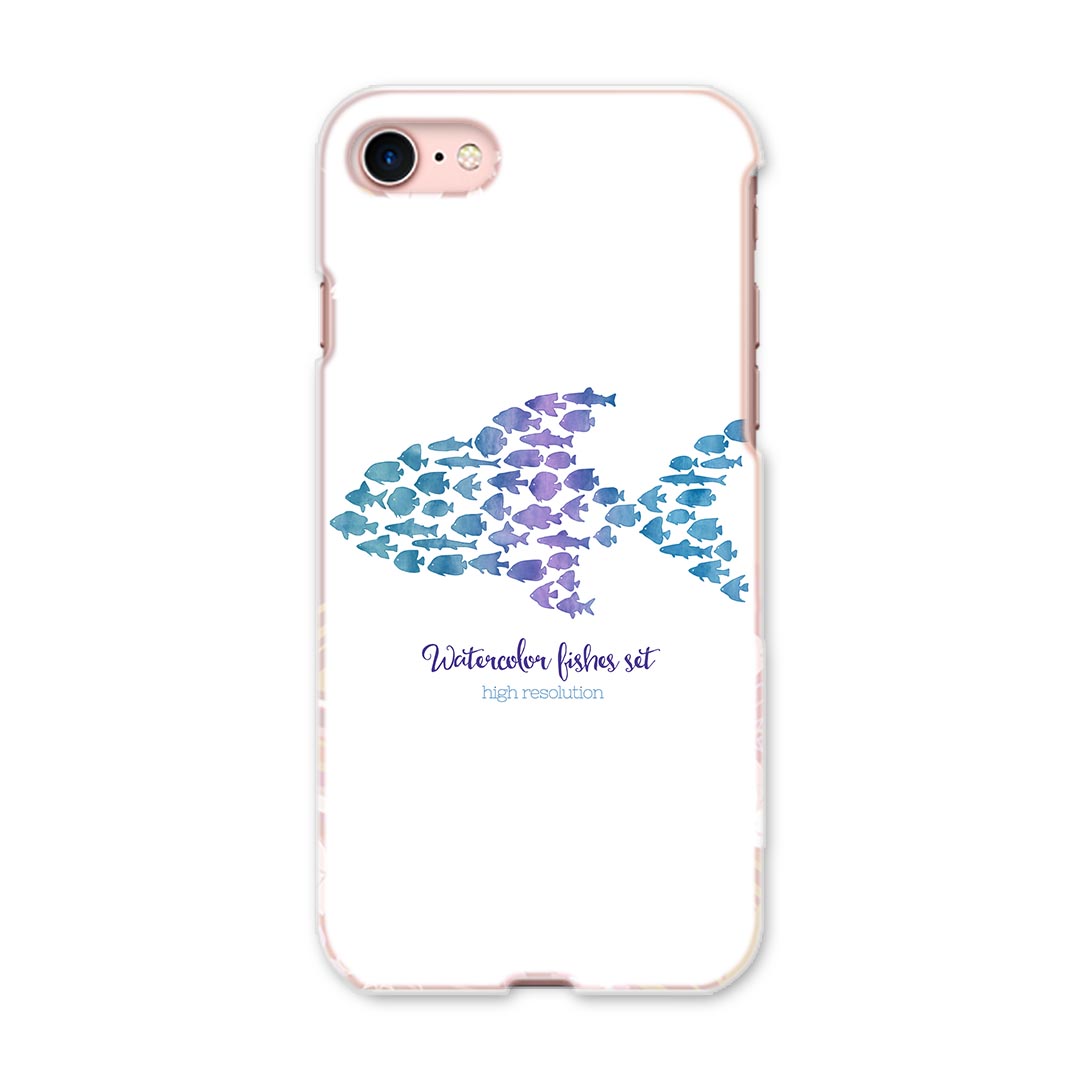 iphone8 iphone 8 アイフォーン softbank ソフトバンク スマホ カバー スマホケース スマホカバー PC ハードケース 010964 魚　海　青