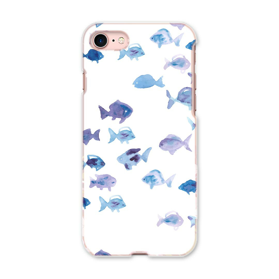 iphone8 iphone 8 アイフォーン softbank ソフトバンク スマホ カバー スマホケース スマホカバー PC ハードケース 010982 海　魚　青