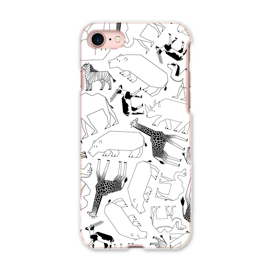 iphone8 iphone 8 アイフォーン softbank ソフトバンク スマホ カバー スマホケース スマホカバー PC ハードケース 010998 動物　サファリ　イラスト