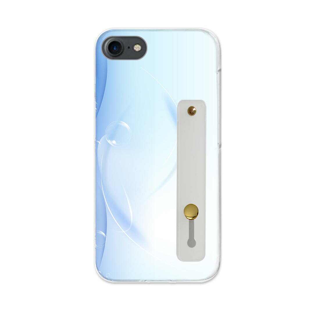 【送料無料】iPhoneSE ケース 第2世代 / 第3世代 iPhone 7 / iPhone 8 共通対応ハードケース スマホ ベルト付 スマホバンド 落下防止 シリコン スタンド機能付 スリム 背面 片手持ち カバー 携帯リング フィンガーリング 角度調整 001745 シャボン玉