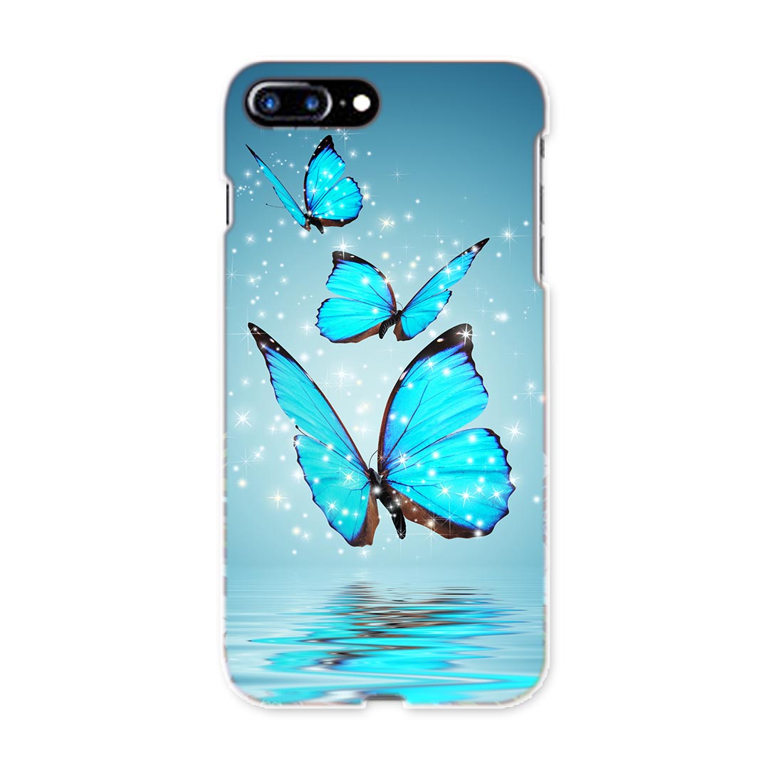 iphone7plus アイフォーン iphone7 plus softbank ソフトバンク スマホ カバー ケース スマホケース スマホカバー PC ハードケース 蝶　青　写真 アニマル 002820
