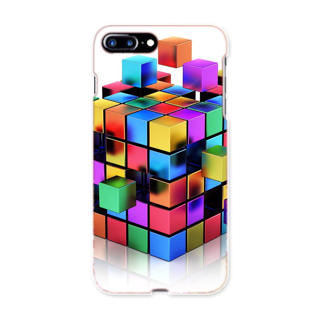 iphone8plus iphone 8 plus アイフォーン softbank ソフトバンク スマホ カバー スマホケース スマホカバー TPU ソフトケース 003660 キューブ　立体　カラフル
