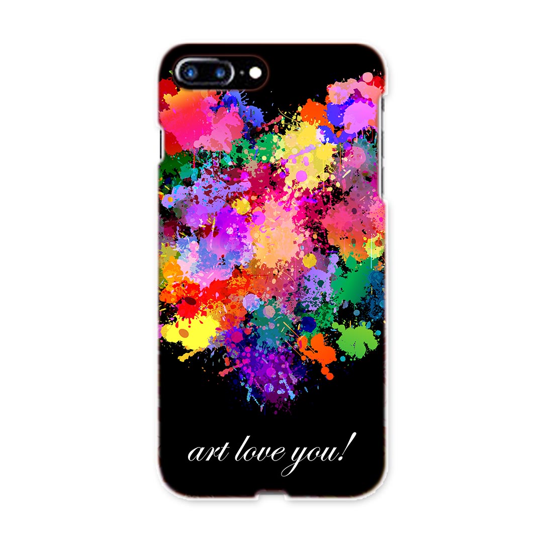 iphone8plus iphone 8 plus アイフォーン softbank ソフトバンク スマホ カバー スマホケース スマホカバー TPU ソフトケース 004561 ペイント　カラフル　ハート(2)