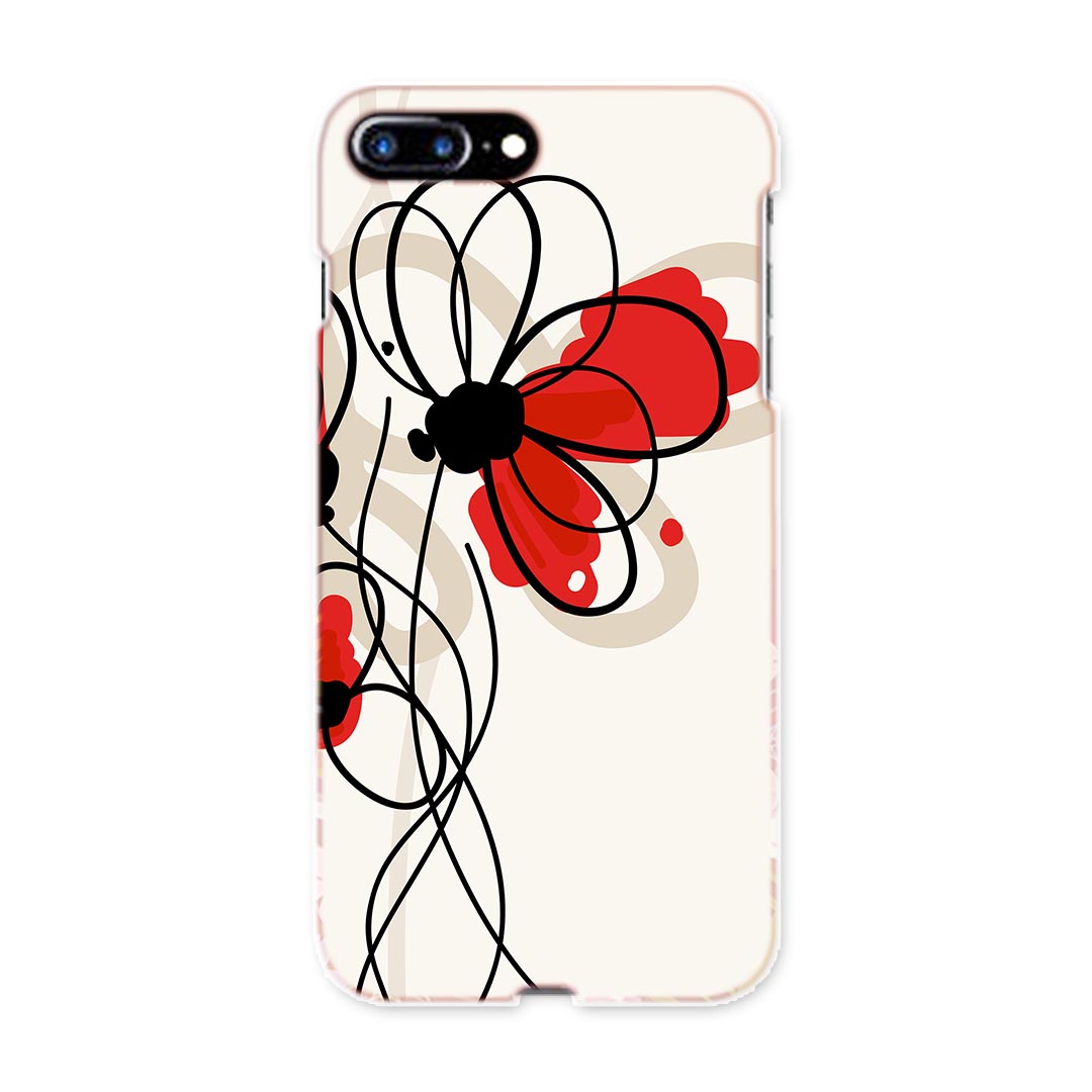 iphone8plus iphone 8 plus アイフォーン softbank ソフトバンク スマホ カバー スマホケース スマホカバー TPU ソフトケース 005043 花　赤　シンプル
