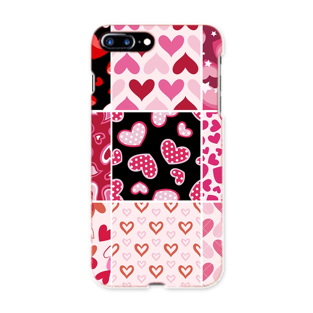 iphone8plus iphone 8 plus アイフォーン softbank ソフトバンク スマホ カバー スマホケース スマホカバー TPU ソフトケース 005240 ハート 模様 赤 ピンク