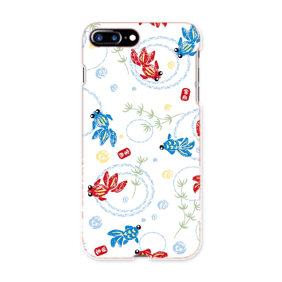 iphone7plus iphone7 plus softbank ソフトバンク スマホ カバー ケース スマホケース スマホカバー PC ハードケース 金魚　きんぎょ　イラスト　赤　青 アニマル 007931