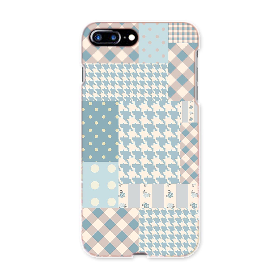 iphone8plus iphone 8 plus アイフォーン softbank ソフトバンク スマホ カバー スマホケース スマホカバー PC ハードケース 008635 模様 チェック 水色 水玉