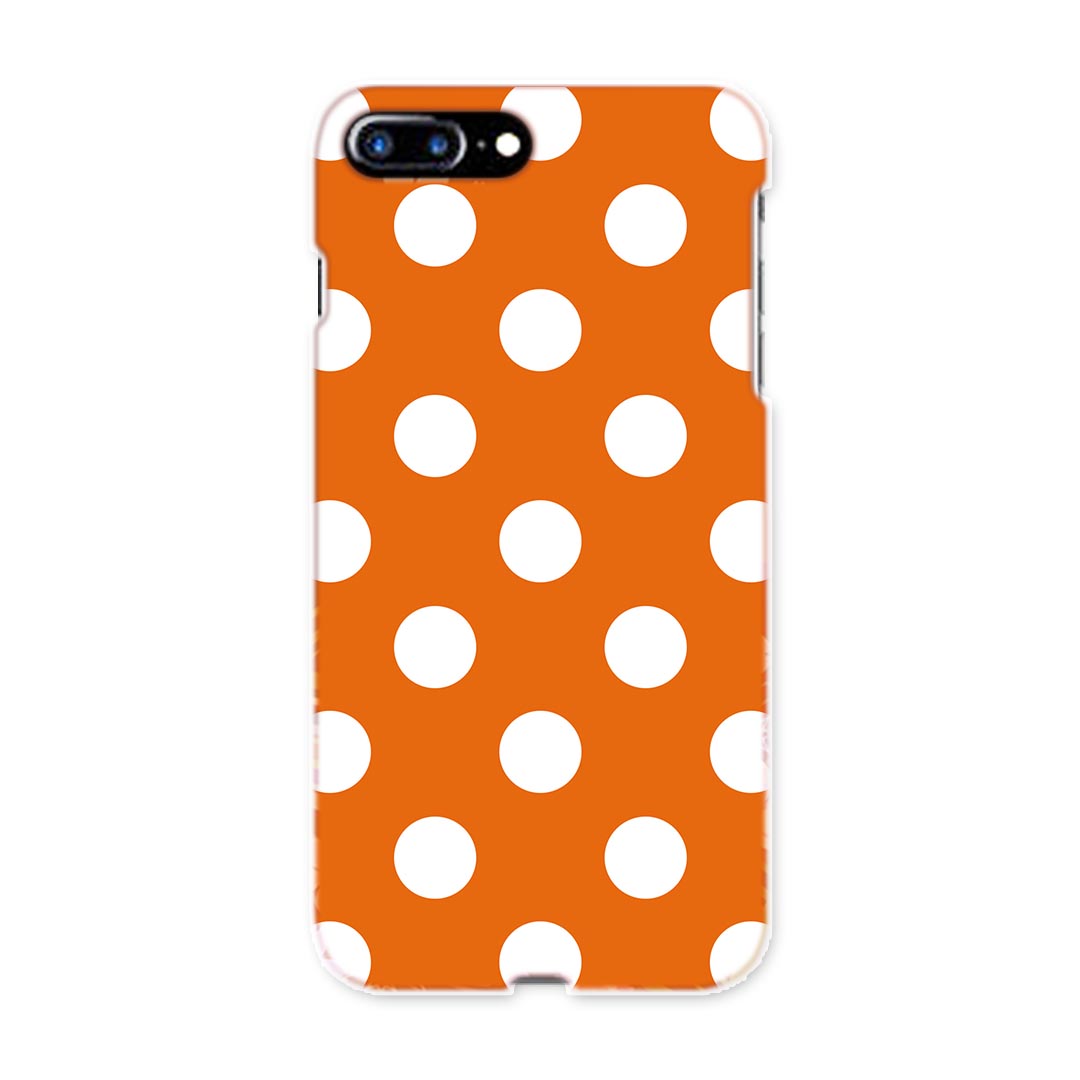 Mobile Phone Cases - iphone8plus iphone 8 plus アイフォーン softbank ソフトバンク スマホ カバー スマホケース スマホカバー PC ハードケース 009077 シンプル　水玉　ドット　オレンジ