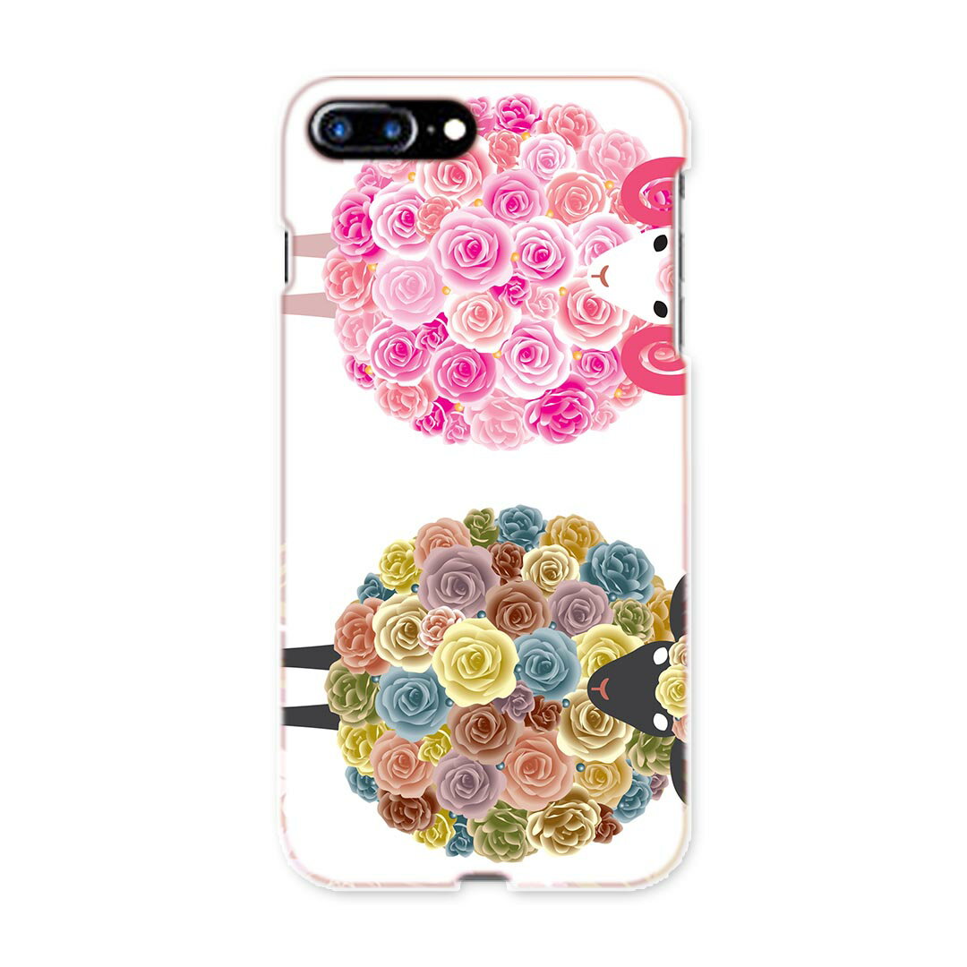 乐天商城 - iphone7plus iphone7 plus softbank ソフトバンク スマホ カバー ケース スマホケース スマホカバー PC ハードケース 動物　フラワー　ピンク 009426