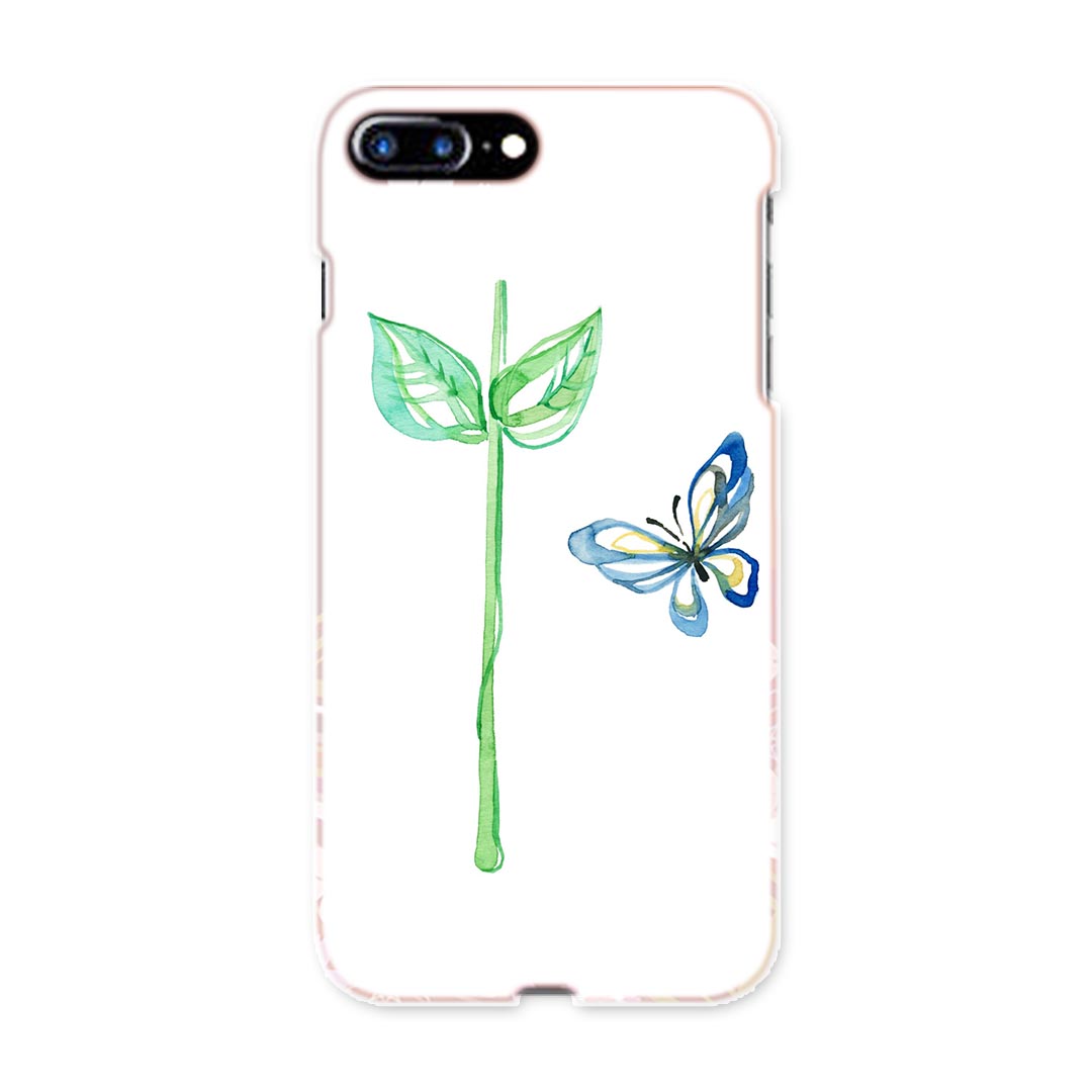 iphone8plus iphone 8 plus アイフォーン softbank ソフトバンク スマホ カバー スマホケース スマホカバー TPU ソフトケース 010176 蝶　植物　水彩(2.0)
