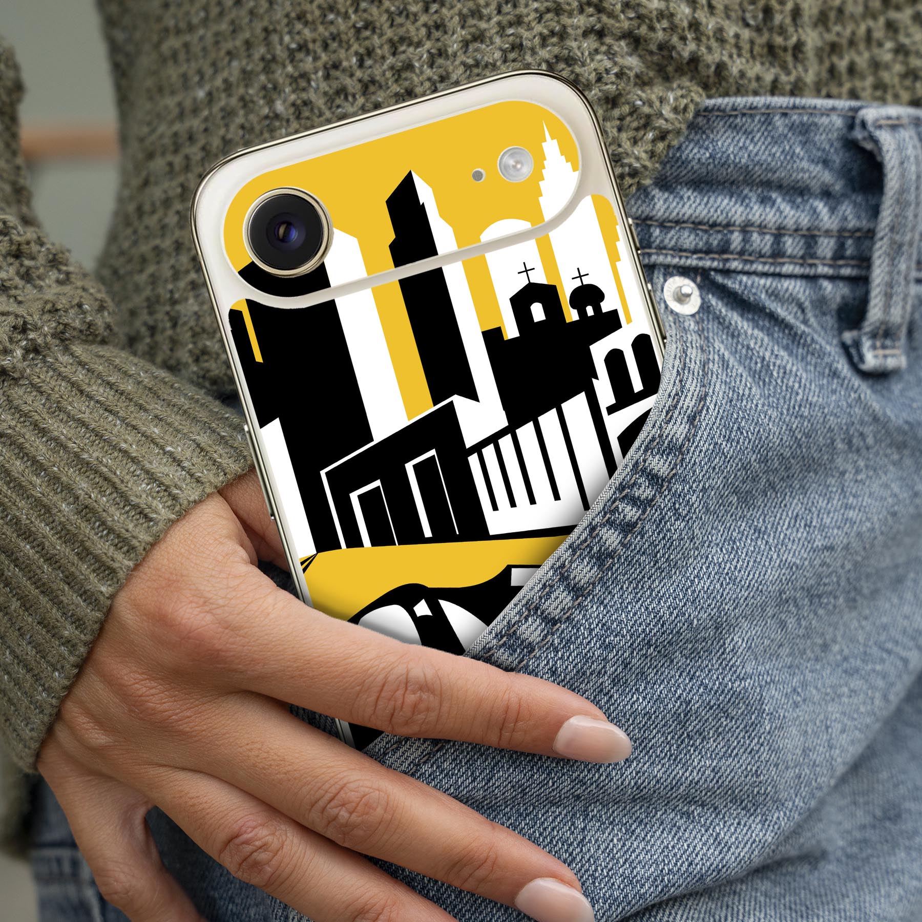 スマコレのiPhone 用 デザインスキンシール 対応 2枚入り カバー デコレーション アクセサリー デコシール 高品質再剥離性シート 002803 車　イラスト｜アングル2
