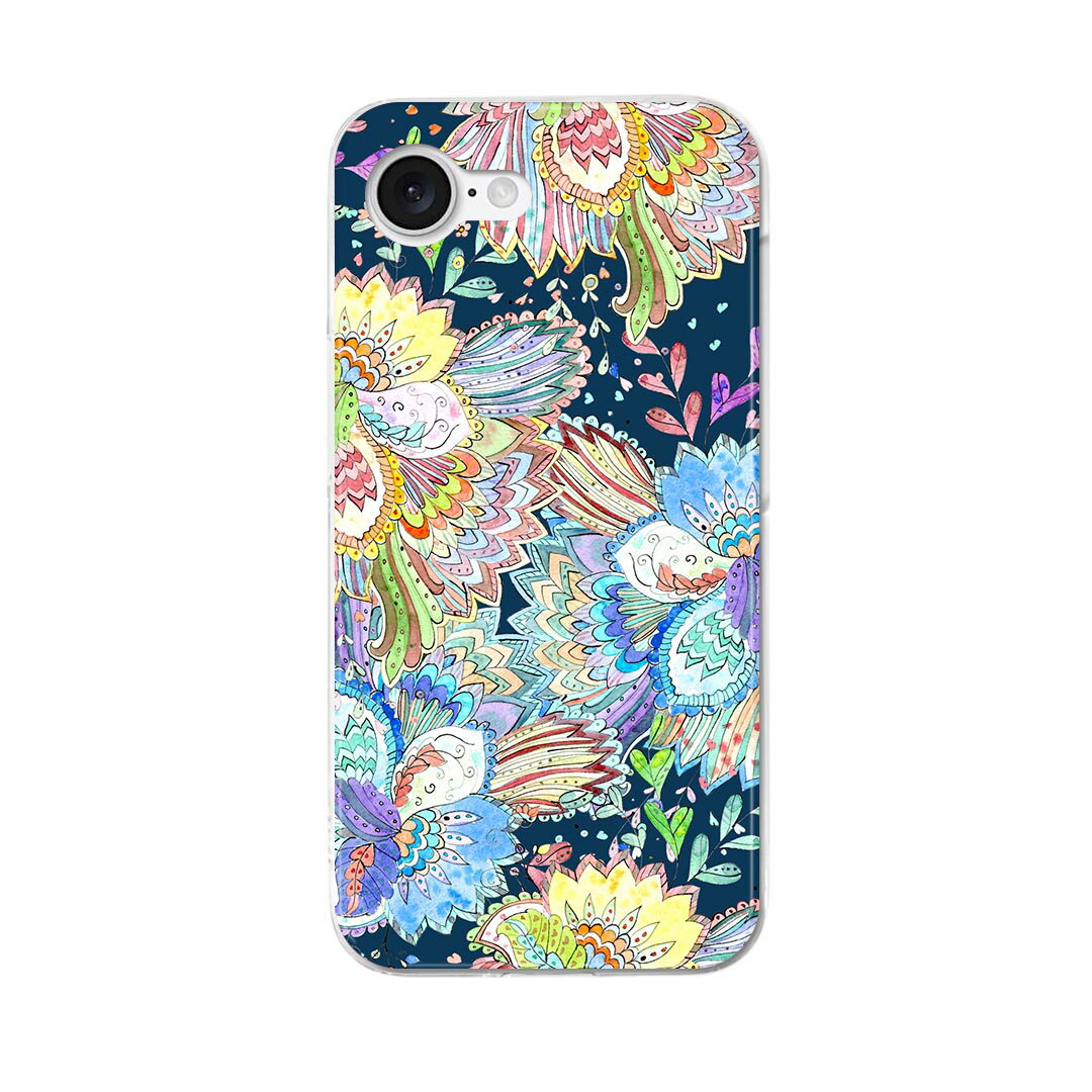 iPhone 16e 用 各キャリア 共通対応 ハードケース ケース カバー ハードケース 014464 植物　アジアン　カラフル
