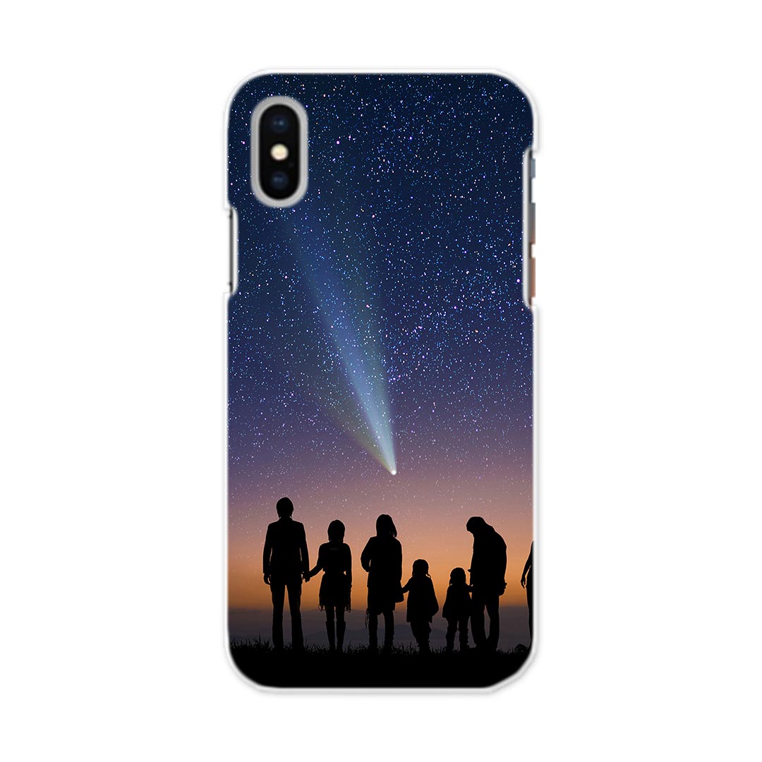 iphone Xs iPhone 10s アイフォーン エックスエス テンエス softbank docomo au スマホ カバー 全機種対応 あり ケース スマホケース スマホカバー PC ハードケース 006079 写真　夜空　流れ星