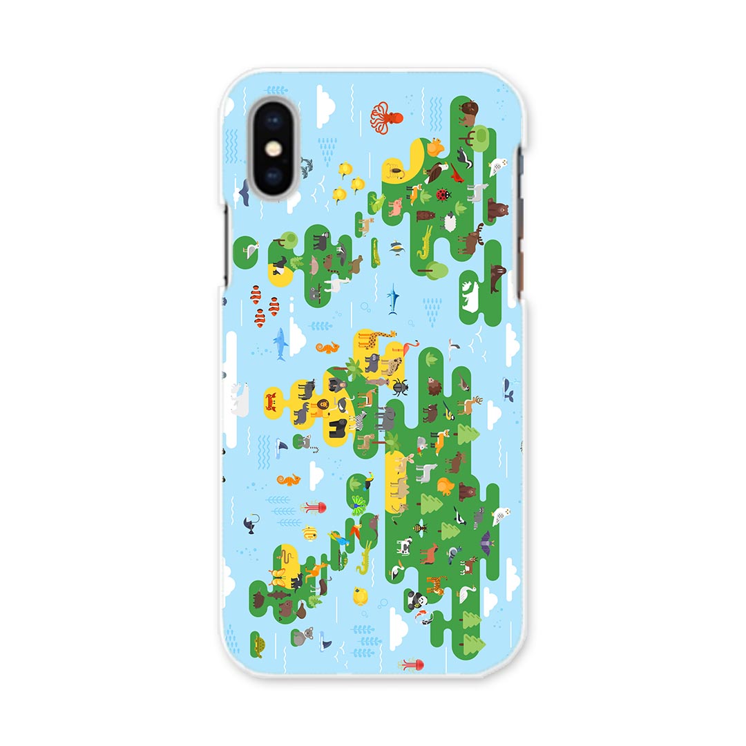 iphone Xs iPhone 10s アイフォーン エックスエス テンエス softbank docomo au スマホ カバー ケース スマホケース スマホカバー PC ハードケース 015997 世界地図　wordmap　カラフル