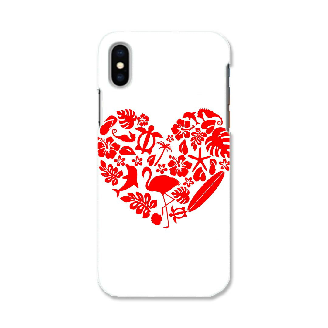 iphone XR iPhone 10r アイフォーン エックスアール テンアール iphonexr 専用ソフトケース スマホカバー カバー ケース tpu ソフト ケース 013967 ハート トロピカル 赤