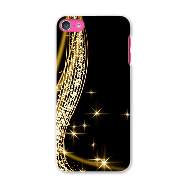 iPod touch 7(2019)/6(2015) アイポッドタッチ 第7世代 第6世代 対応 ケース スマホ カバー スマホケース スマホカバー PC ハードケース 002944 シンプル　黒　金