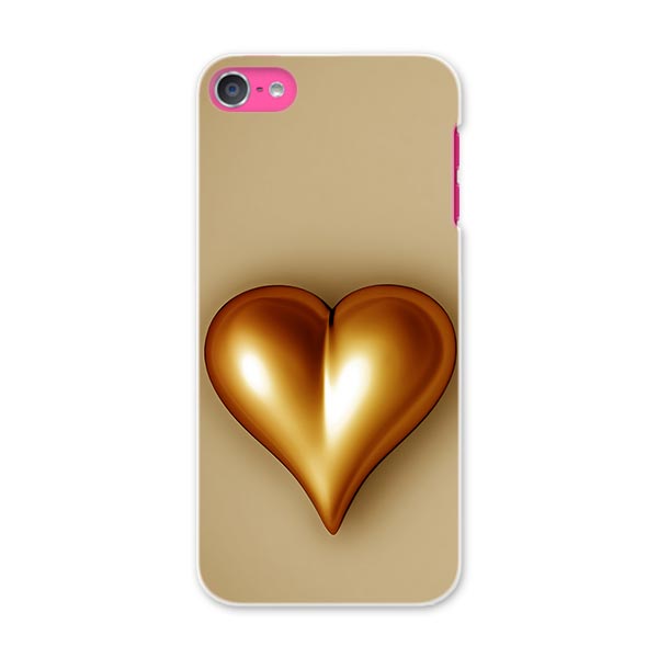iPod touch 7(2019)/6(2015) アイポッドタッチ 第7世代 第6世代 対応 ケース スマホ カバー スマホケース スマホカバー PC ハードケース 004627 ハート　金　ゴールド