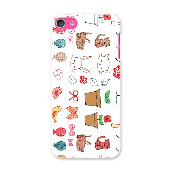iPod touch 7(2019)/6(2015) アイポッドタッチ 第7世代 第6世代 対応 ケース スマホ カバー スマホケース スマホカバー PC ハードケース 009423 動物　猫　鳥　リボン
