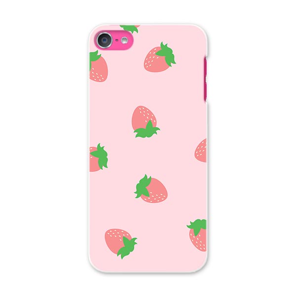 iPod touch 7(2019)/6(2015) アイポッドタッチ 第7世代 第6世代 対応 ケース スマホ カバー スマホケース スマホカバー PC ハードケース 009549 いちご　ピンク