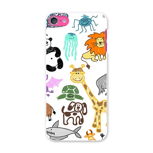 iPod touch 7(2019)/6(2015) アイポッドタッチ 第7世代 第6世代 対応 ケース スマホ カバー スマホケース スマホカバー PC ハードケース 009838 動物　キリン　イラスト