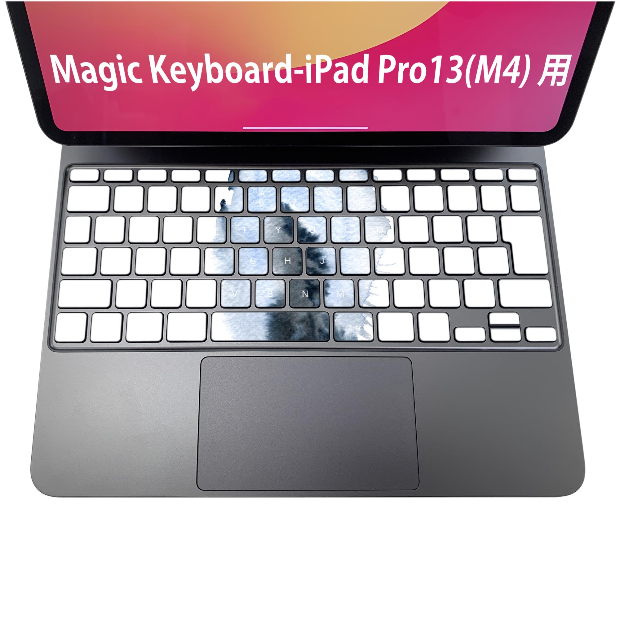 Magic Keyboard 専用 iPadPro11inch 13inch(M4) 2024 第5世代 対応 キーボード用スキンシール キートップ ステッカー アイパッド ノートパソコン アクセサリー 保護 020806 マスクデザイン 宇宙 惑星 猫　後ろ姿　動物　014787