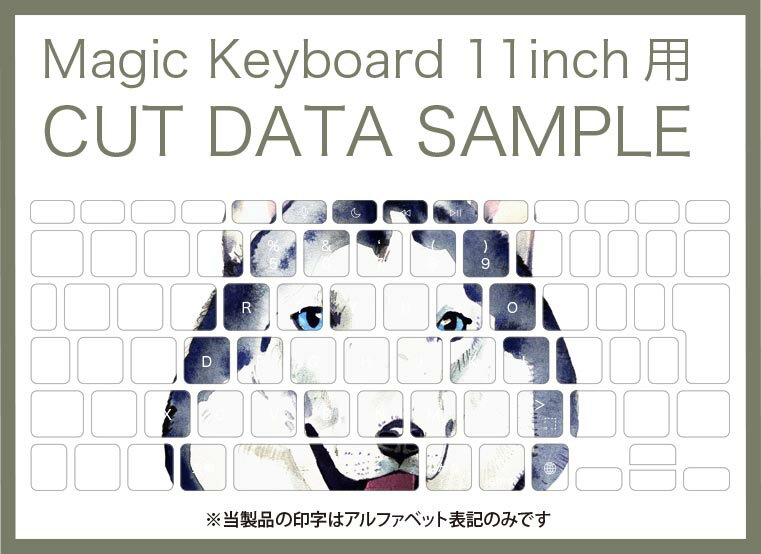 Magic Keyboard 専用 iPadPro11inch 13inch(M4) 2024 第5世代 対応 キーボード用スキンシール キートップ ステッカー アイパッド ノートパソコン アクセサリー 保護 020806 マスクデザイン 宇宙 惑星 ハスキー犬　犬　dog　014833