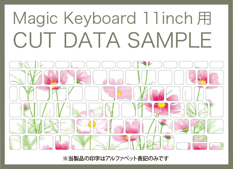 Magic Keyboard 専用 iPadPro11inch 13inch(M4) 2024 第5世代 対応 キーボード用スキンシール キートップ ステッカー アイパッド ノートパソコン アクセサリー 保護 020806 マスクデザイン 宇宙 惑星 こすもす　花　植物　015434