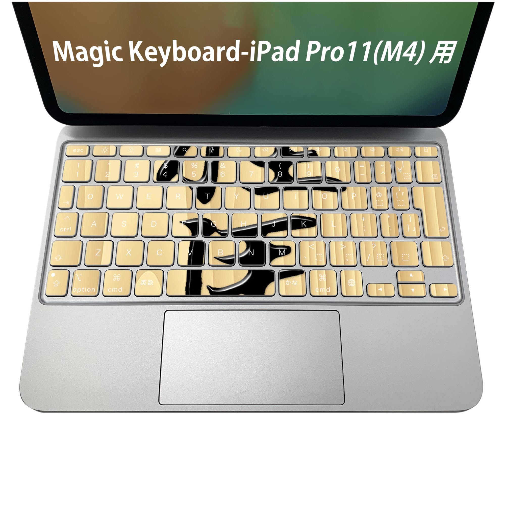 Magic Keyboard 専用 iPadPro11inch 13inch(M4) 2024 第5世代 対応 キーボード用スキンシール キートップ ステッカー アイパッド ノートパソコン アクセサリー 保護 020806 マスクデザイン 宇宙 惑星 文字 将棋 003024