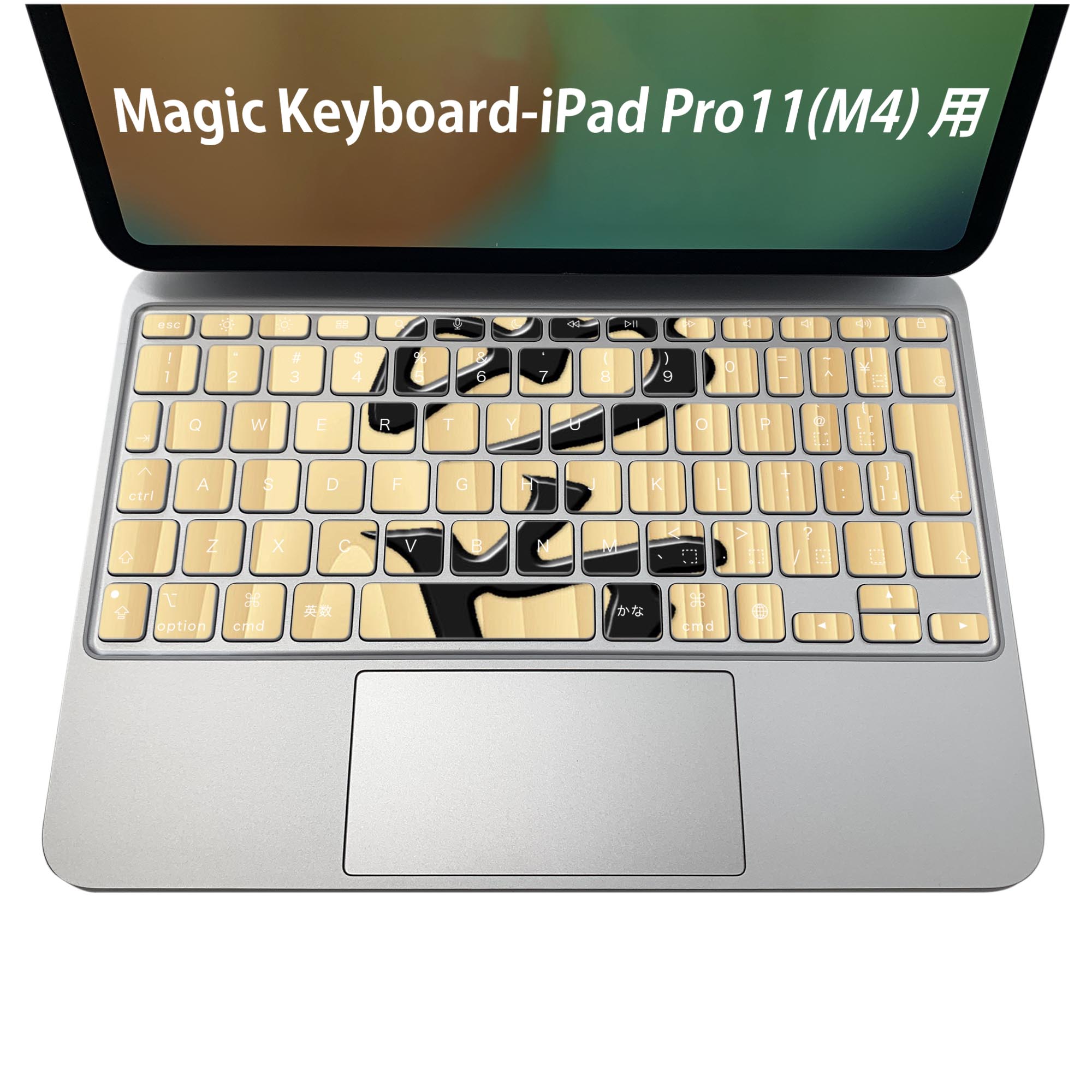 Magic Keyboard 専用 iPadPro11inch 13inch(M4) 2024 第5世代 対応 キーボード用スキンシール キートップ ステッカー アイパッド ノートパソコン アクセサリー 保護 020806 マスクデザイン 宇宙 惑星 文字 将棋 003025