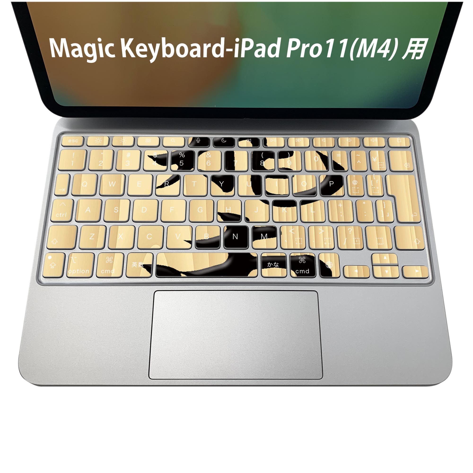 Magic Keyboard 専用 iPadPro11inch 13inch(M4) 2024 第5世代 対応 キーボード用スキンシール キートップ ステッカー アイパッド ノートパソコン アクセサリー 保護 020806 マスクデザイン 宇宙 惑星 文字 将棋 003031