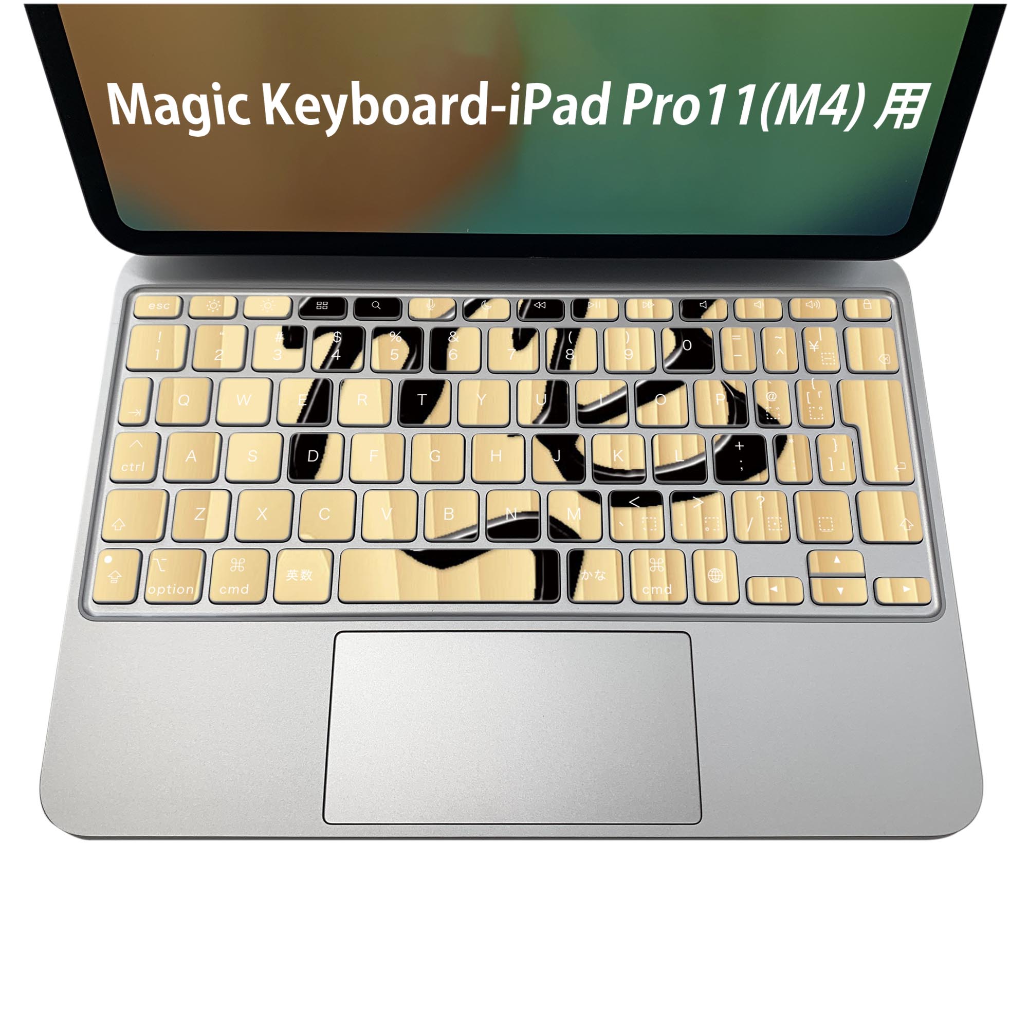 Magic Keyboard 専用 iPadPro11inch 13inch(M4) 2024 第5世代 対応 キーボード用スキンシール キートップ ステッカー アイパッド ノートパソコン アクセサリー 保護 020806 マスクデザイン 宇宙 惑星 文字 将棋 003034