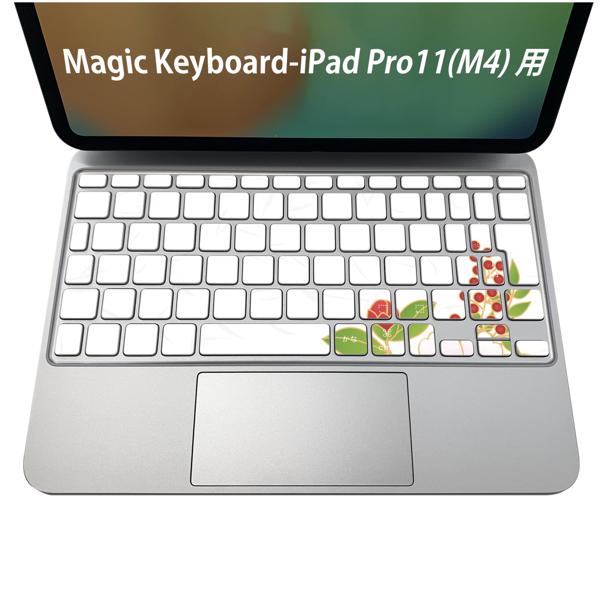 Magic Keyboard 専用 iPadPro11inch 13inch(M4) 2024 第5世代 対応 キーボード用スキンシール キートップ ステッカー アイパッド ノートパソコン アクセサリー 保護 020806 マスクデザイン 宇宙 惑星 和風 和柄 花 005476