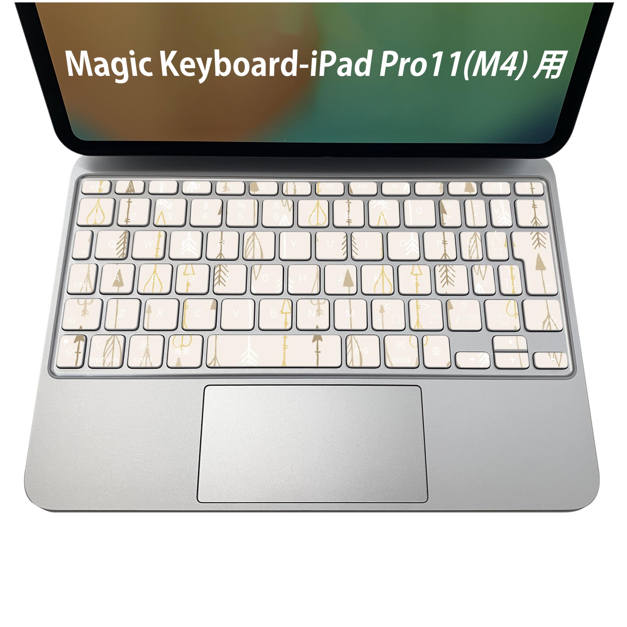 Magic Keyboard 専用 iPadPro11inch 13inch(M4) 2024 第5世代 対応 キーボード用スキンシール キートップ ステッカー アイパッド ノートパソコン アクセサリー 保護 020806 マスクデザイン 宇宙 惑星 050328