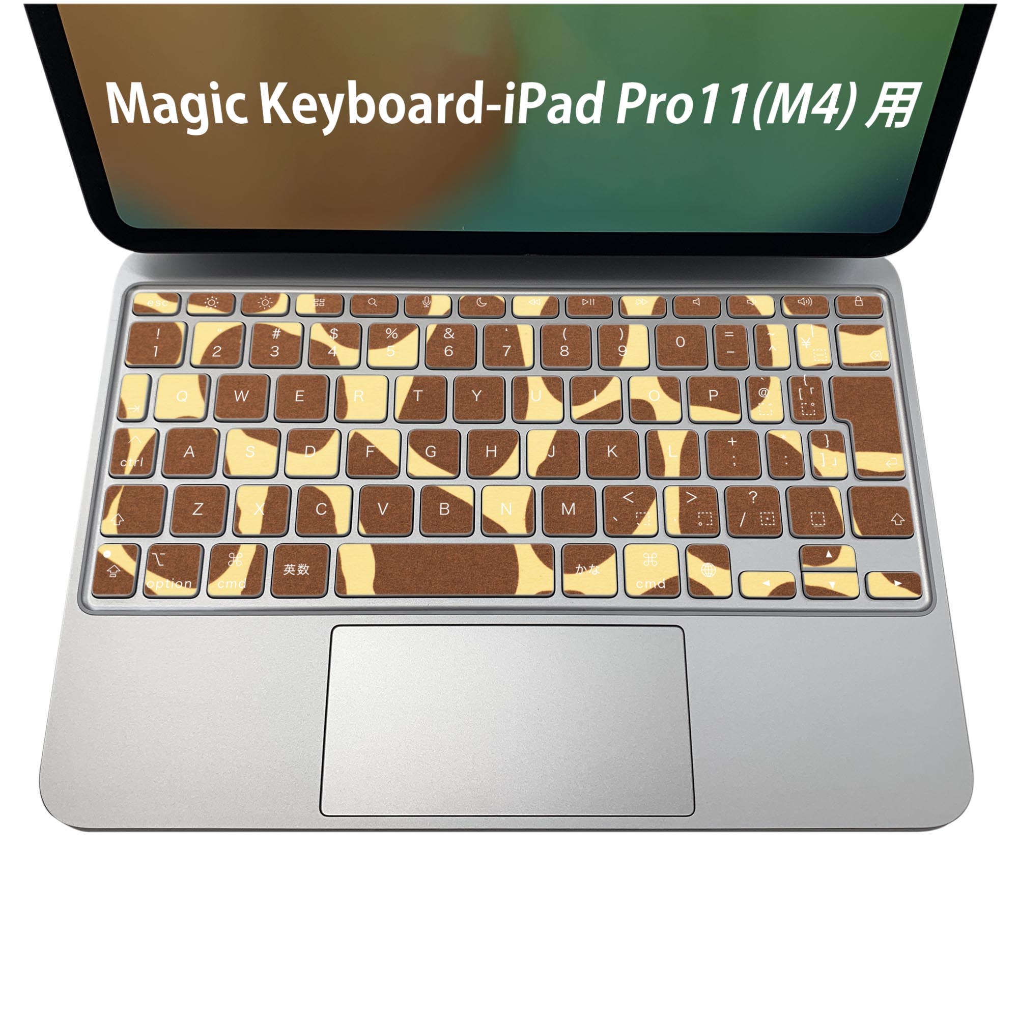 Magic Keyboard 専用 iPadPro11inch 13inch(M4) 2024 第5世代 対応 キーボード用スキンシール キートップ ステッカー アイパッド ノートパソコン アクセサリー 保護 020806 マスクデザイン 宇宙 惑星 ジラフ柄　模様　動物　006925