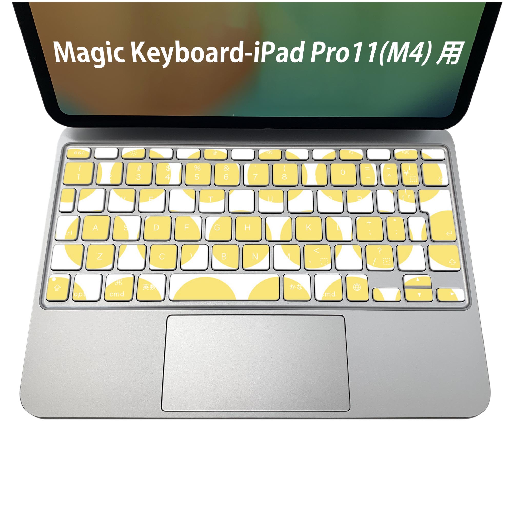 Magic Keyboard 専用 iPadPro11inch 13inch(M4) 2024 第5世代 対応 キーボード用スキンシール キートップ ステッカー アイパッド ノートパソコン アクセサリー 保護 020806 マスクデザイン 宇宙 惑星 水玉 模様 007075