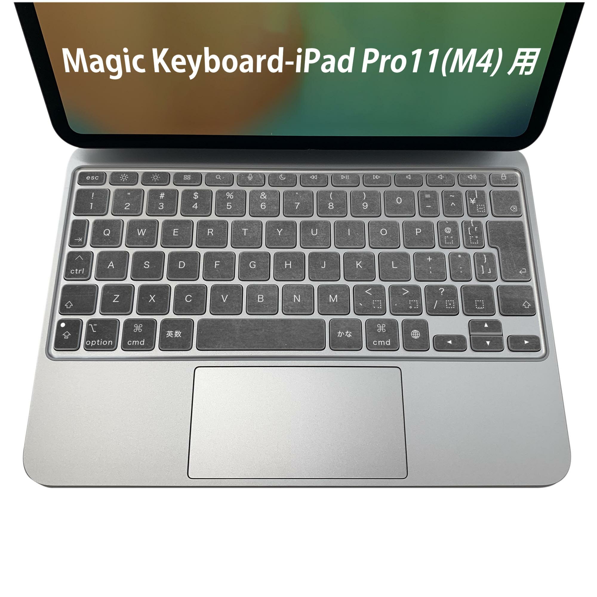 Magic Keyboard 専用 iPadPro11inch 13inch(M4) 2024 第5世代 対応 キーボード用スキンシール キートップ ステッカー アイパッド ノートパソコン アクセサリー 保護 020806 マスクデザイン 宇宙 惑星 黒板　シンプル　009613