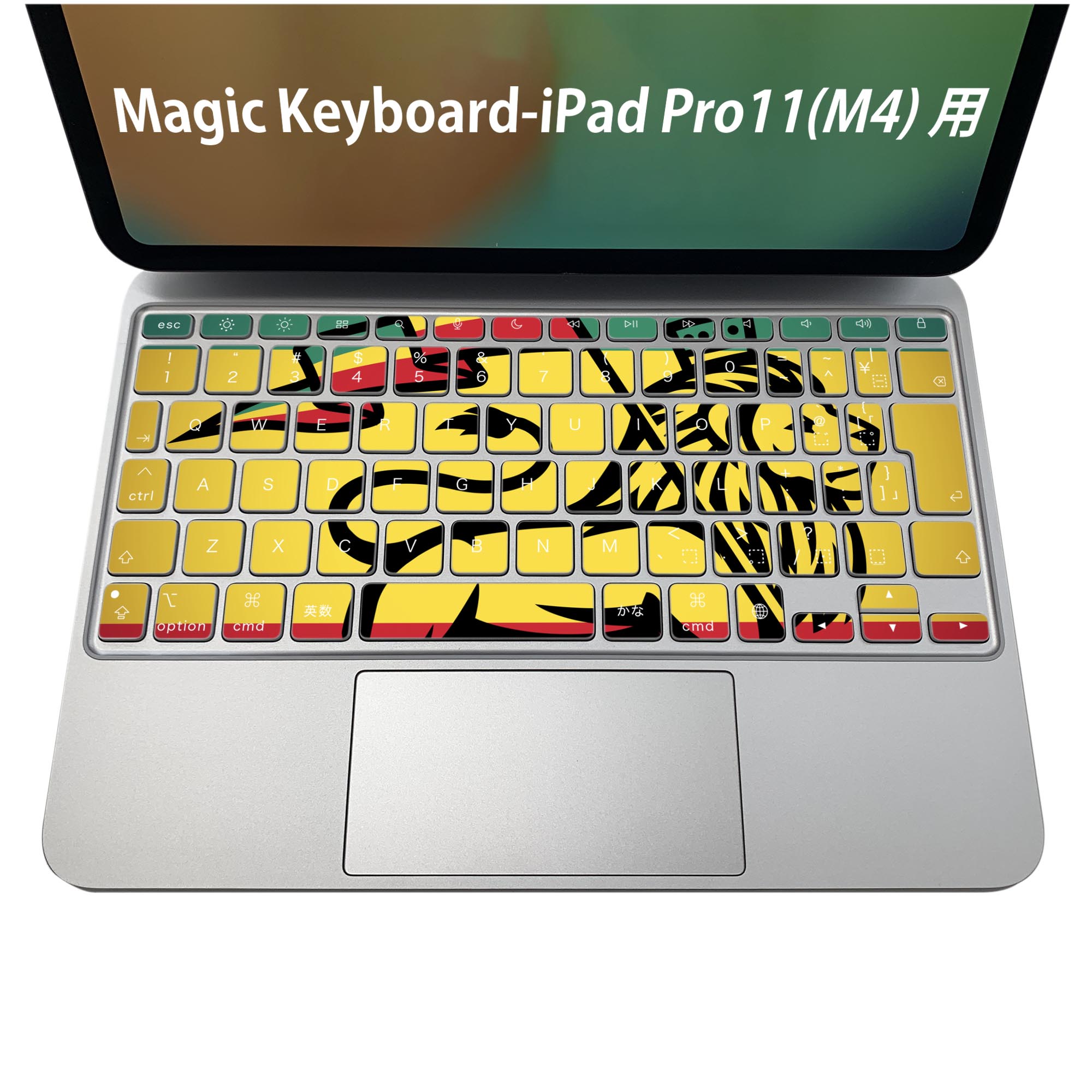 Magic Keyboard 専用 iPadPro11inch 13inch(M4) 2024 第5世代 対応 キーボード用スキンシール キートップ ステッカー アイパッド ノートパソコン アクセサリー 保護 020806 マスクデザイン 宇宙 惑星 レゲエ　動物　ライオン　011741