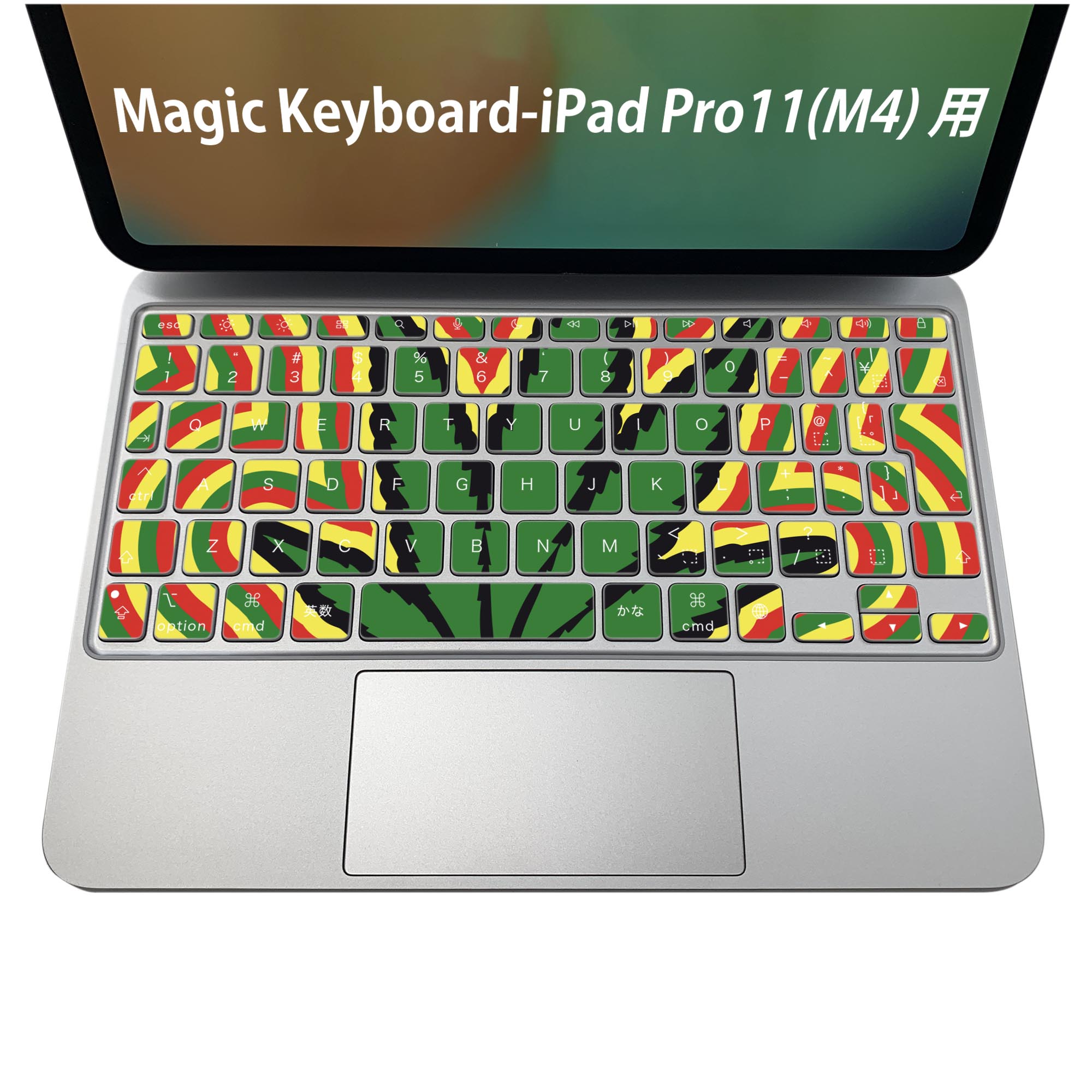 Magic Keyboard 専用 iPadPro11inch 13inch(M4) 2024 第5世代 対応 キーボード用スキンシール キートップ ステッカー アイパッド ノートパソコン アクセサリー 保護 020806 マスクデザイン 宇宙 惑星 レゲエ　植物　音楽　011825