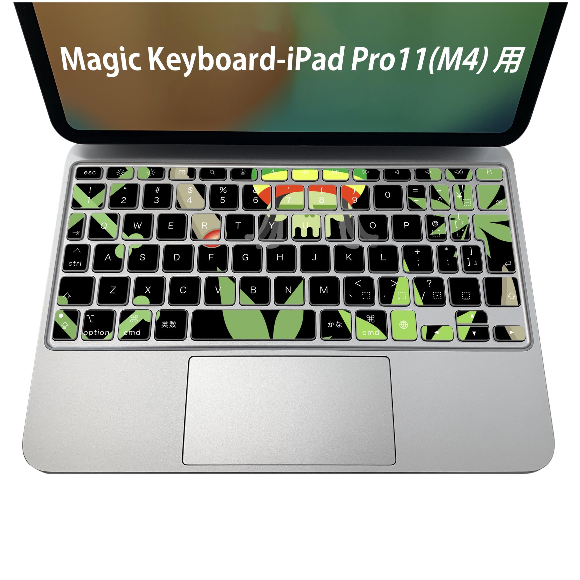 Magic Keyboard 専用 iPadPro11inch 13inch(M4) 2024 第5世代 対応 キーボード用スキンシール キートップ ステッカー アイパッド ノートパソコン アクセサリー 保護 020806 マスクデザイン 宇宙 惑星 レゲエ　スカル　かっこいい　011917