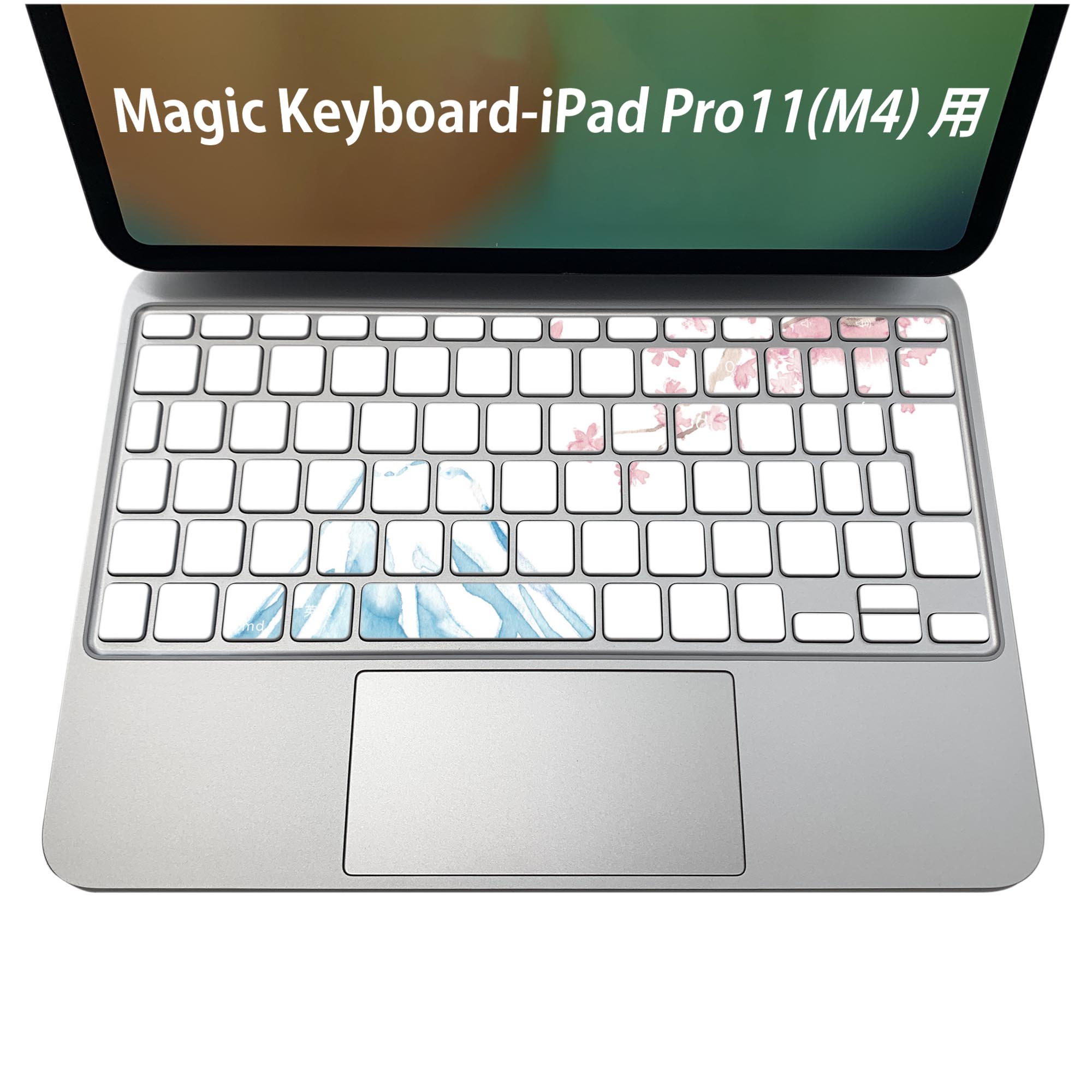 Magic Keyboard 専用 iPadPro11inch 13inch(M4) 2024 第5世代 対応 キーボード用スキンシール キートップ ステッカー アイパッド ノートパソコン アクセサリー 保護 020806 マスクデザイン 宇宙 惑星 富士山 桜 日本 012914