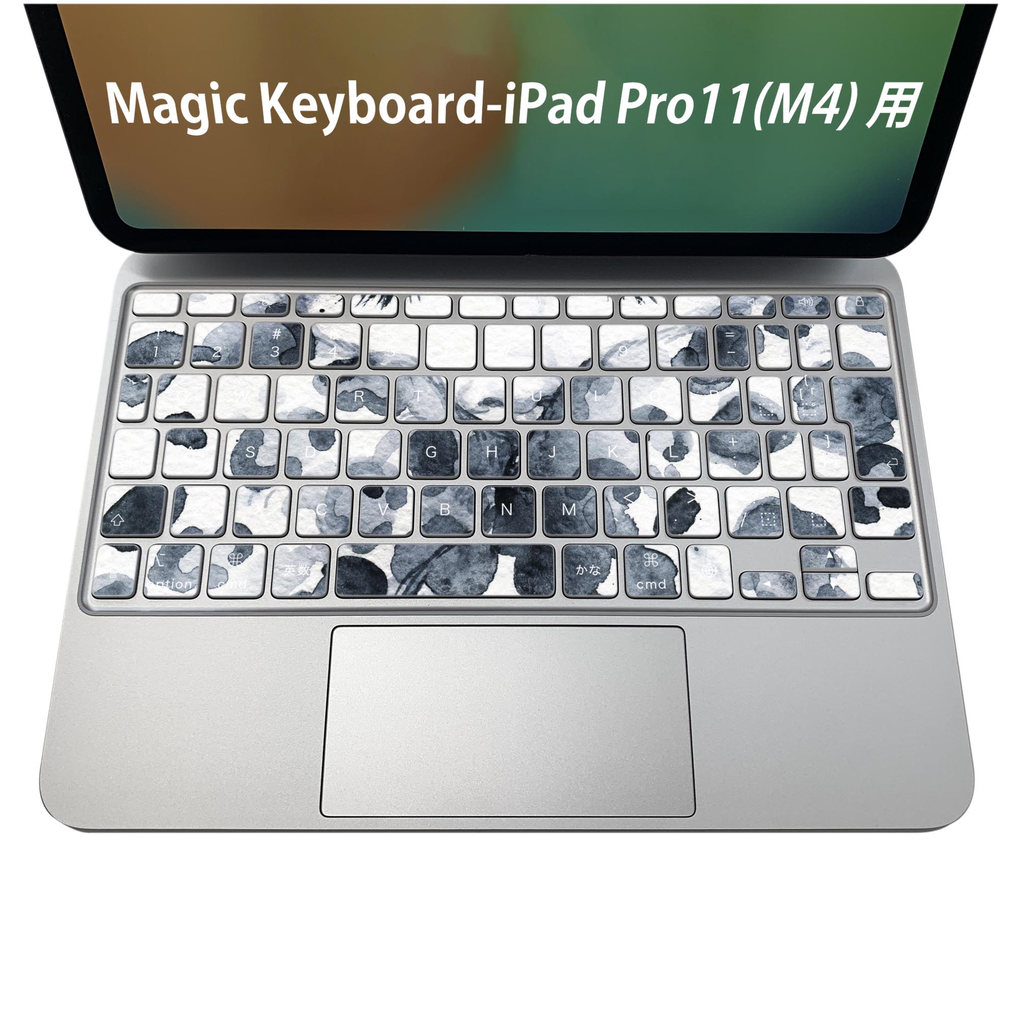 Magic Keyboard 専用 iPadPro11inch 13inch(M4) 2024 第5世代 対応 キーボード用スキンシール キートップ ステッカー アイパッド ノートパソコン アクセサリー 保護 020806 マスクデザイン 宇宙 惑星 ヒョウ柄 女性 モノトーン 013346