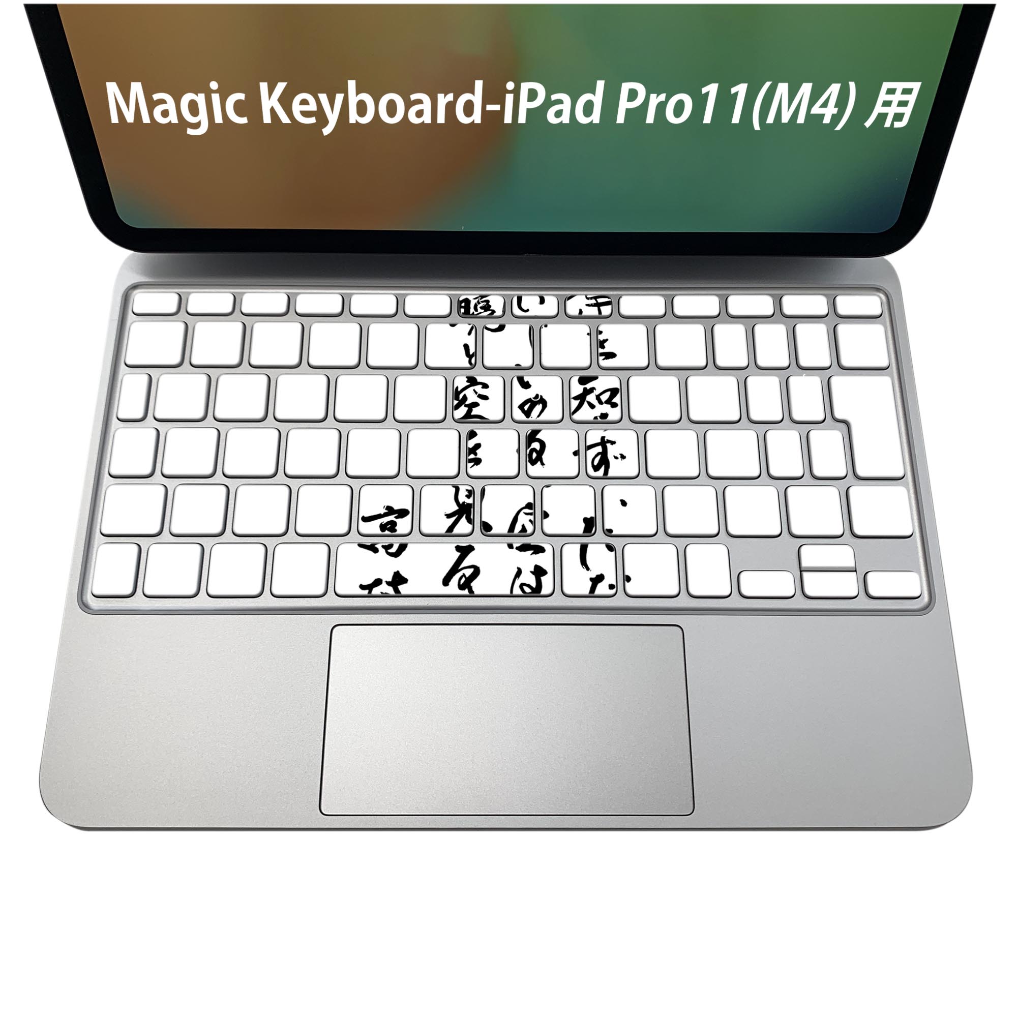 Magic Keyboard 専用 iPadPro11inch 13inch(M4) 2024 第5世代 対応 キーボード用スキンシール キートップ ステッカー アイパッド ノートパソコン アクセサリー 保護 020806 マスクデザイン 宇宙 惑星 文字 漢字 文 013429