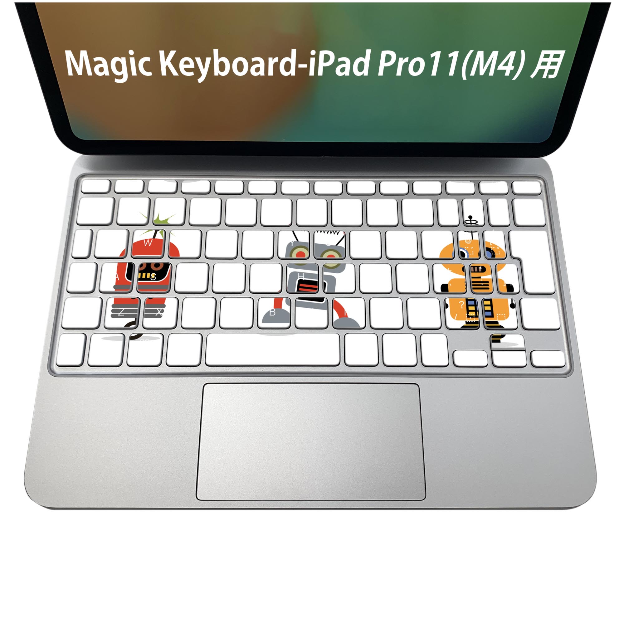 商品特徴・貼るだけでおしゃれに簡単着せ替え、iPadPro11・13（M4）Magic Keyboard KeyTop &nbsp; 全面デザインスキンシール！組み合わせ自由に選べるセット売り！・高精細プリントで写真と遜色がない仕上がり！ ・ちょっとしたすり傷から端末を保護！・エアフリー素材で気泡の心配も軽減！・貼り直しOK！位置調整も安心！注意事項画像はサンプルです。ご覧の環境によっては多少色味に違いを感じる場合がございます。 イメージと違った、モニターと色味が異なるという理由での交換や返金はご対応出来かねます。端末本体やクリアケースは付属しません。貼付時のずれやカメラ周りの凹凸を考慮してカメラ穴等は少し大きめにカットしています。貼付の際はカメラ穴を基準に位置を合わせてください。カメラ付近の何もないように見える場所に穴が開いていますが、こちらは近接・明るさ感知センサー用の穴です。端末本体に直接貼ることを想定しています。保護フィルムなどの上から貼ると上手く貼れない可能性があります初回貼付時の位置調整や貼り直しは可能ですが、しっかり接着させた後の貼り直しは保証しておりません。こちらは無地のシートにプリントした商品で、デコなどの加工はございません。 凹凸や光沢があるように見えたり布地や金属を素材にしたように見える商品もありますが、図版によるものです。印刷カメラ穴の位置にわずかなズレが生じる場合がございます。ご注文後に1点1点制作する受注生産品のため、不良品以外のご返品や交換は固くお断り致します。 機種間違いも保証対象外となりますため、ご注文の際は必ず機種をご確認下さい。発送について完全受注生産のハンドメイド商品となりますので、既製品と比べて発送までお時間を頂いています。 基本的に決済確認後、2〜3営業日、最大で5営業日での発送となります。繁忙期や休業日明けの場合はさらに時間がかかる場合があります。 その際には別途メールにてご連絡致します。メール便の場合、発送日から到着までに2〜4日ほどかかる場合が多く、紛失などの保障もご対応できかねます。あらかじめご了承下さい。