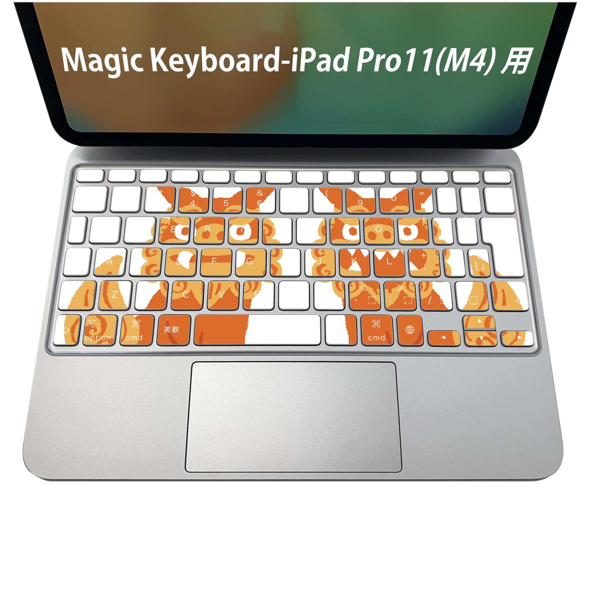 Magic Keyboard 専用 iPadPro11inch 13inch(M4) 2024 第5世代 対応 キーボード用スキンシール キートップ ステッカー アイパッド ノートパソコン アクセサリー 保護 020806 マスクデザイン 宇宙 惑星 シーサー　沖縄　琉球　015524