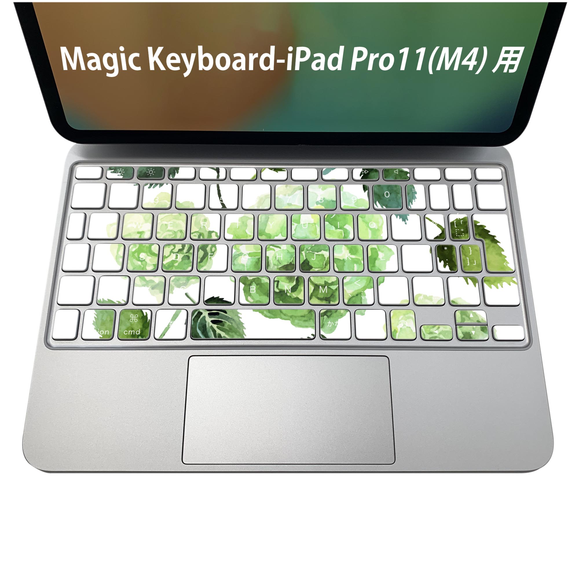 Magic Keyboard 専用 iPadPro11inch 13inch(M4) 2024 第5世代 対応 キーボード用スキンシール キートップ ステッカー アイパッド ノートパソコン アクセサリー 保護 020806 マスクデザイン 宇宙 惑星 あじさい 梅雨 花 016331