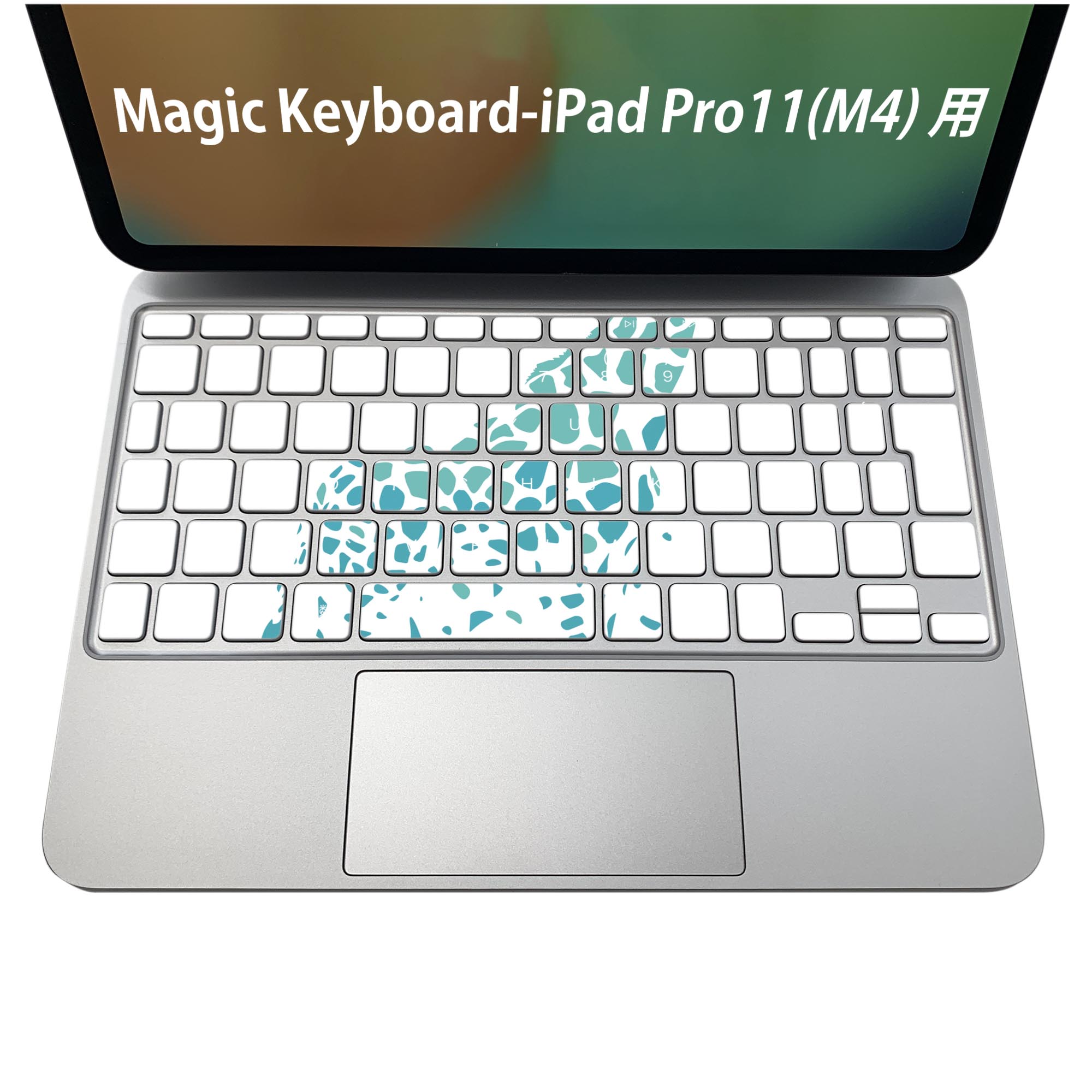 Magic Keyboard 専用 iPadPro11inch 13inch(M4) 2024 第5世代 対応 キーボード用スキンシール キートップ ステッカー アイパッド ノートパソコン アクセサリー 保護 020806 マスクデザイン 宇宙 惑星 キリン　だまし絵　麒麟　017524