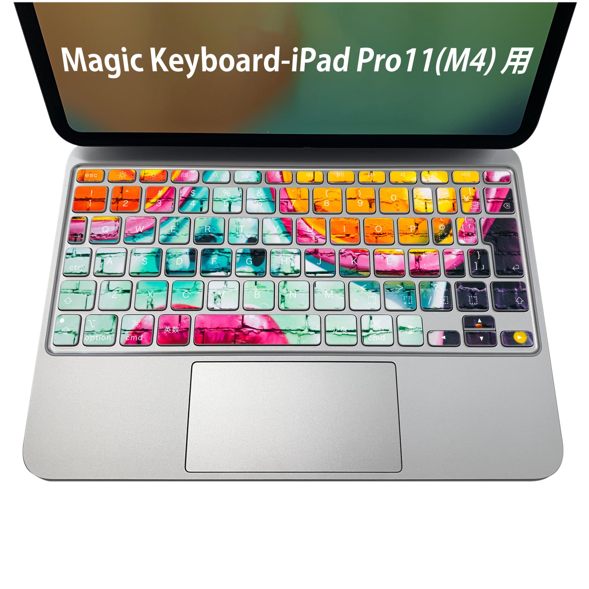 Magic Keyboard 専用 iPadPro11inch 13inch(M4) 2024 第5世代 対応 キーボード用スキンシール キートップ ステッカー アイパッド ノートパソコン アクセサリー 保護 020806 マスクデザイン 宇宙 惑星 グラフィティ 女性　018346