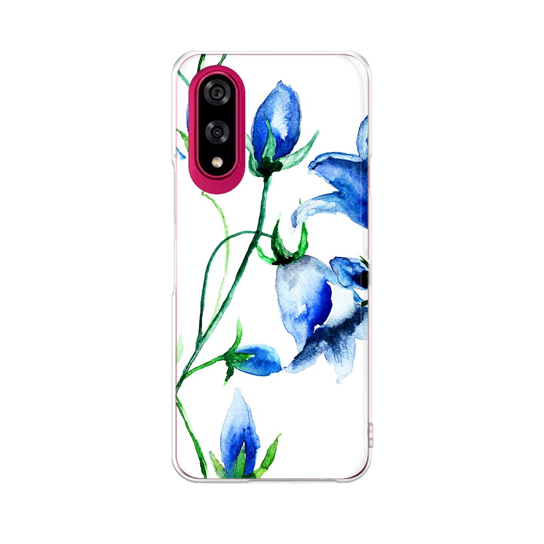乐天商城 - BASIO active3 KYG04 ベイシオ アクティブ3 用 kyg04 ケース カバー ハードケース 008096 花　　水彩　青　ブルー
