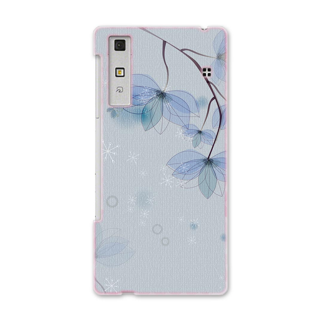 KYV37 Qua phone キュア フォン kyv37 au エーユー スマホ カバー スマホケース スマホカバー PC ハードケース 花　フラワー　青 クール 001782